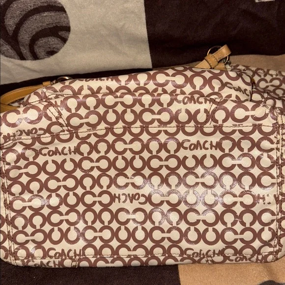Coach Tan and Brown Large Shoulder Bag - Picture 10 of 12